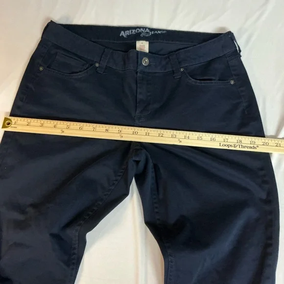 Arizona Jean Company Sateen Narrow Leg Blue Jeans with Branded Button - Picture 6 of 9